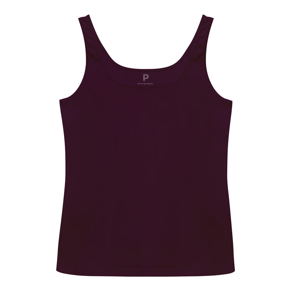 Regata Decote Quadrado Feminina - Wine