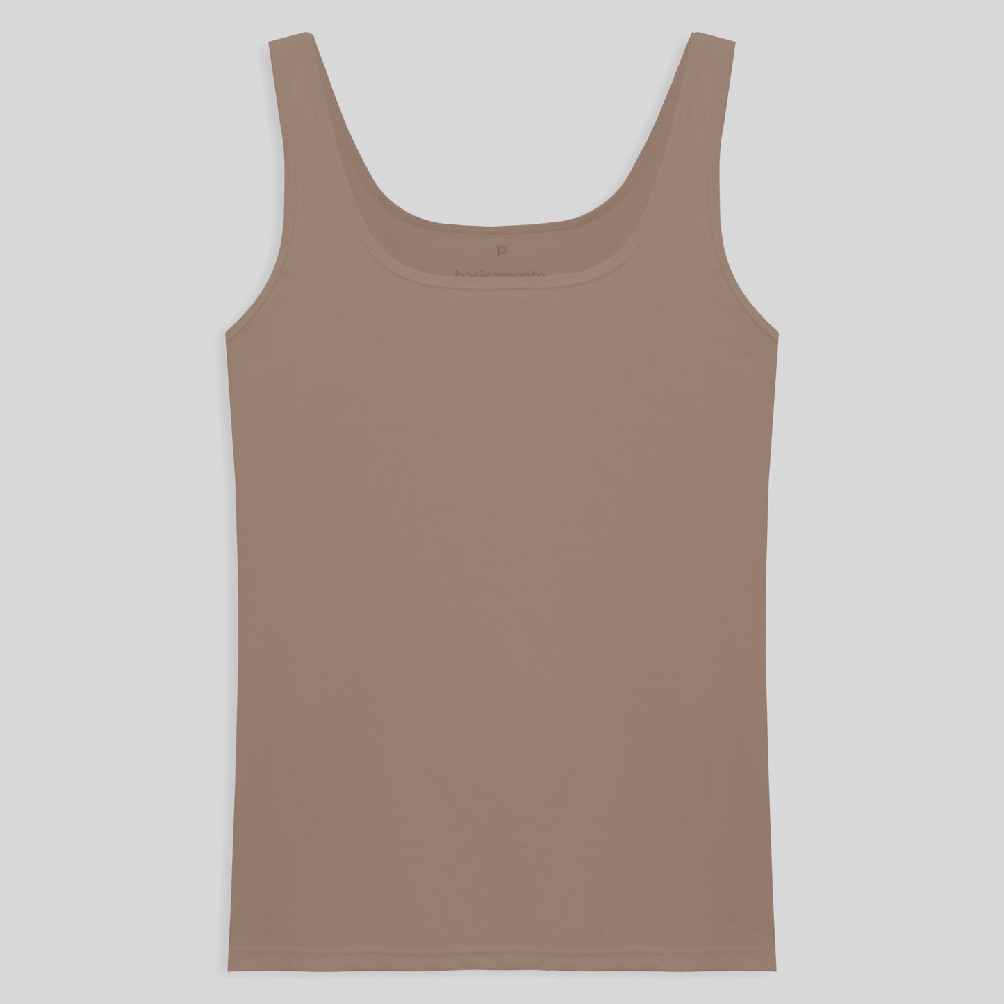 Regata Decote Quadrado Feminina - Bege Claro