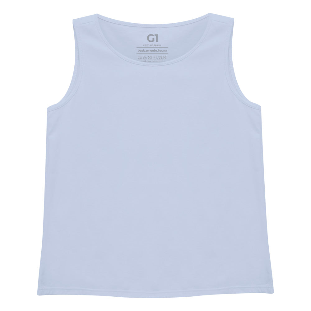 Regata Algodão Premium Plus Feminina - Azul Capri