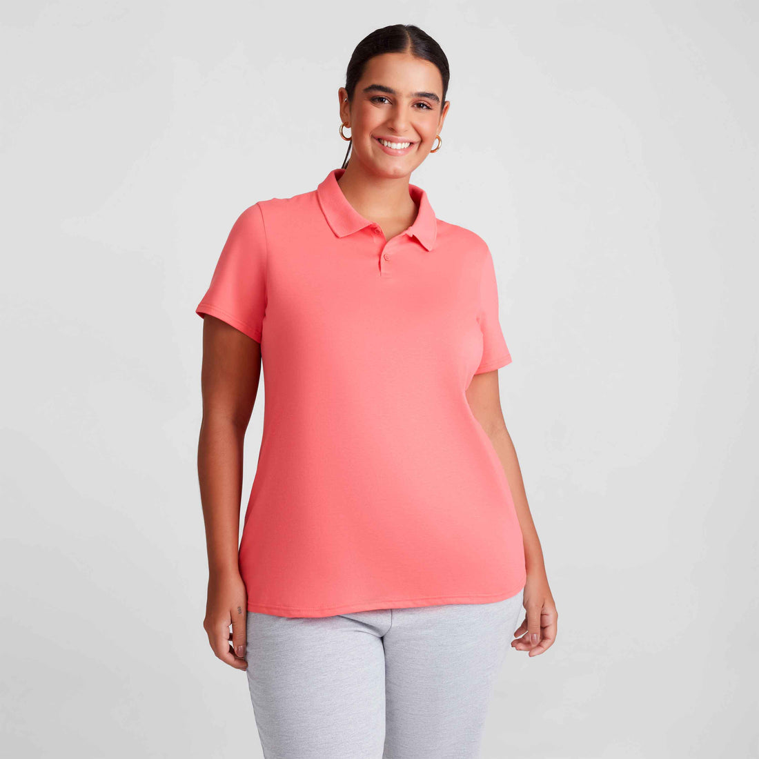 Camisa Polo Algodão Premium Plus Feminino - Rosa Pastel