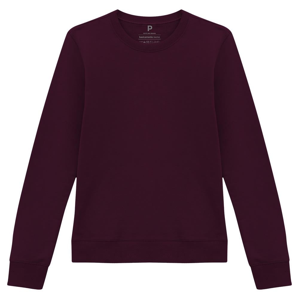 Blusão Moletom Flanelado Feminino - Wine