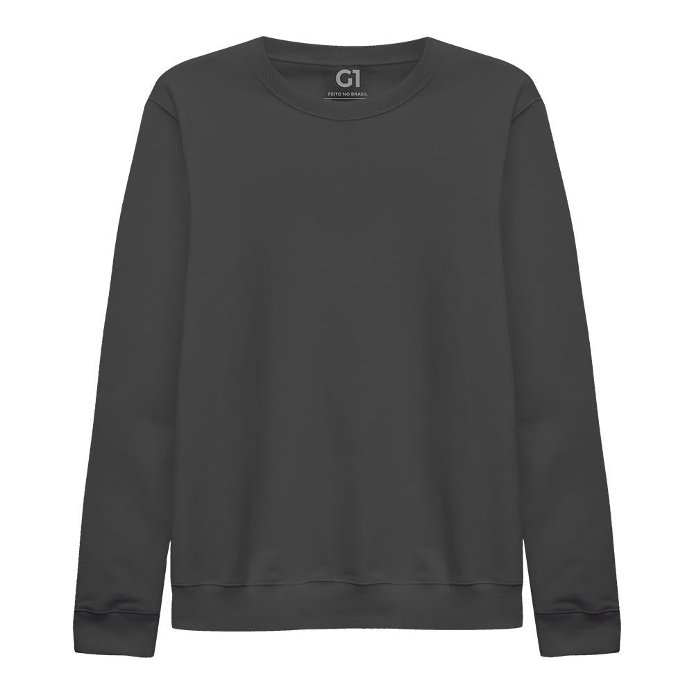 Blusão Moletom Flanelado Plus Feminino - Cinza Ardósia