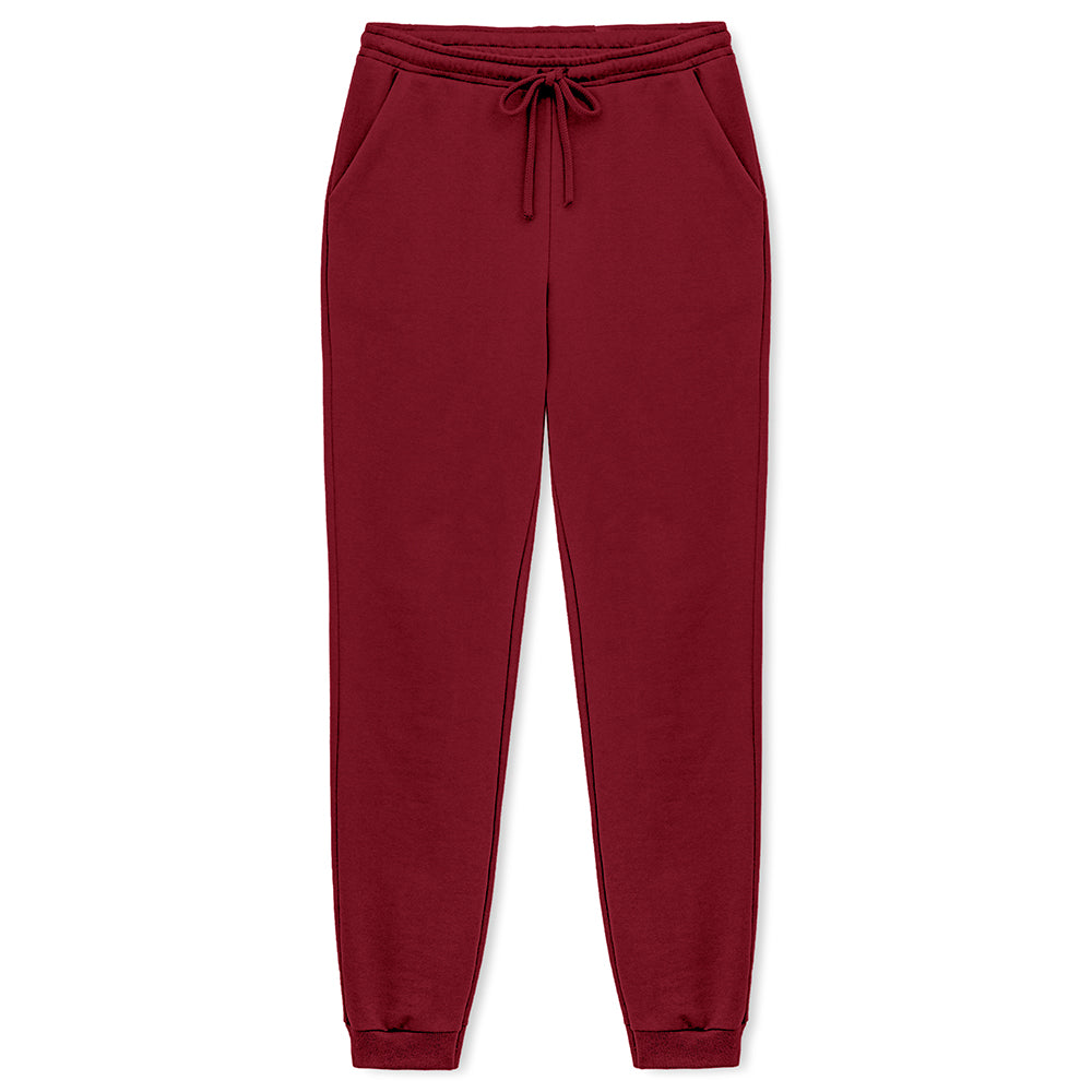 Calça Jogger Moletom Flanelado Feminina - Marsala