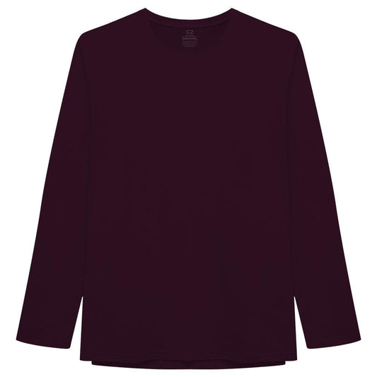 Camiseta Básica Manga Longa Plus Masculina - Wine