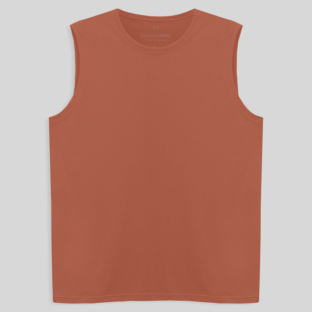 Regata Plus Masculina - Marrom Telha