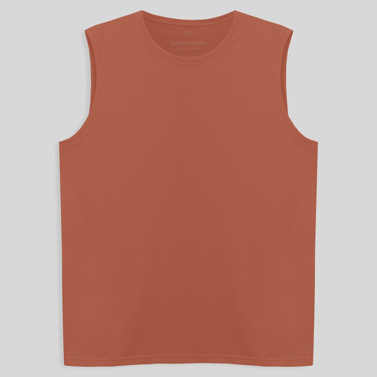 Regata Plus Masculina - Marrom Telha