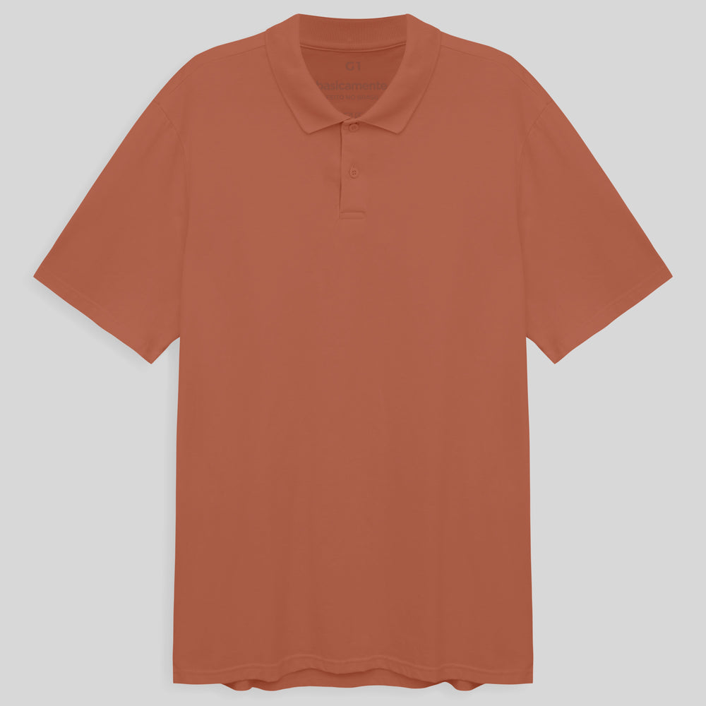 Camisa Polo Plus Masculina - Marrom Telha