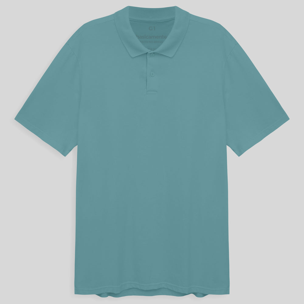 Camisa Polo Plus Masculina - Azul Turquesa