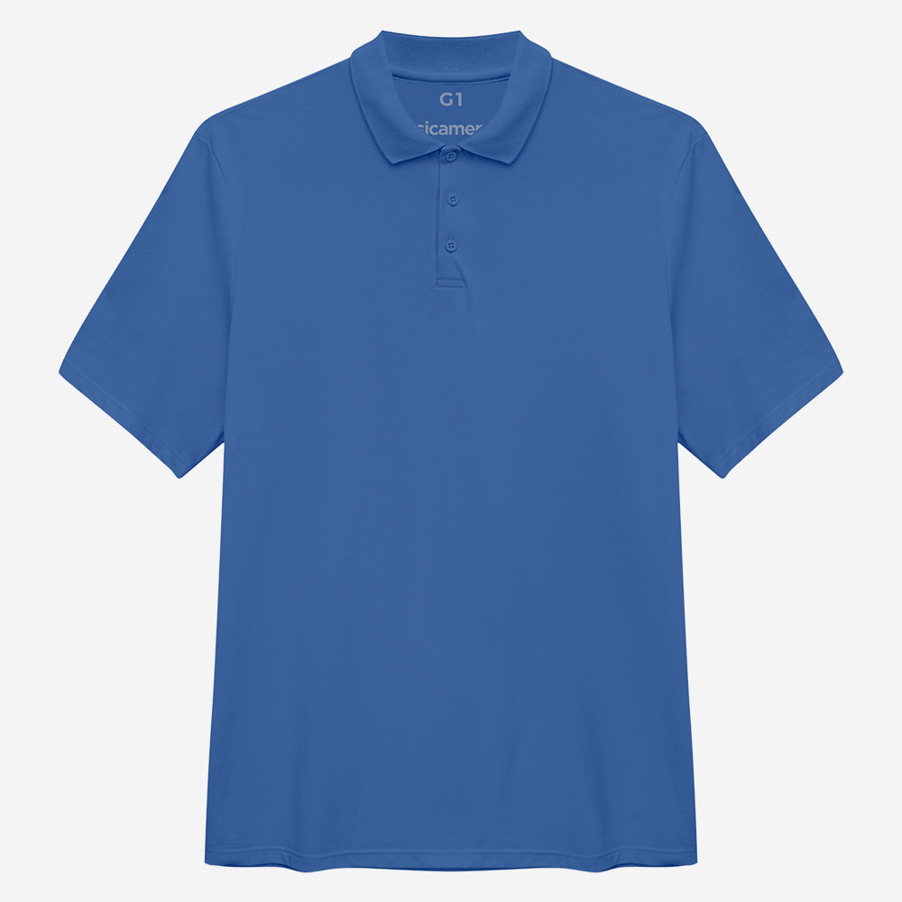 Camisa Polo Piquet Plus Masculina - Azul Oceano