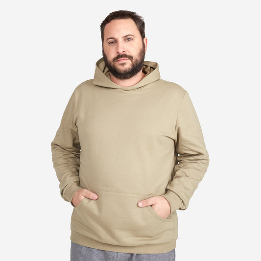 Blusão Moletom Flanelado Capuz Plus Masculino - Verde Salvia