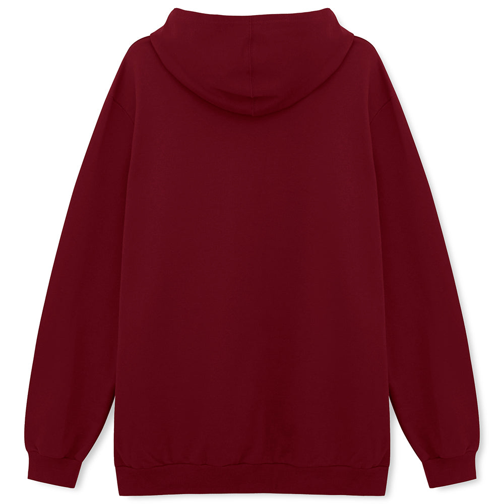 Blusão Moletom Flanelado Capuz Plus Masculino - Marsala