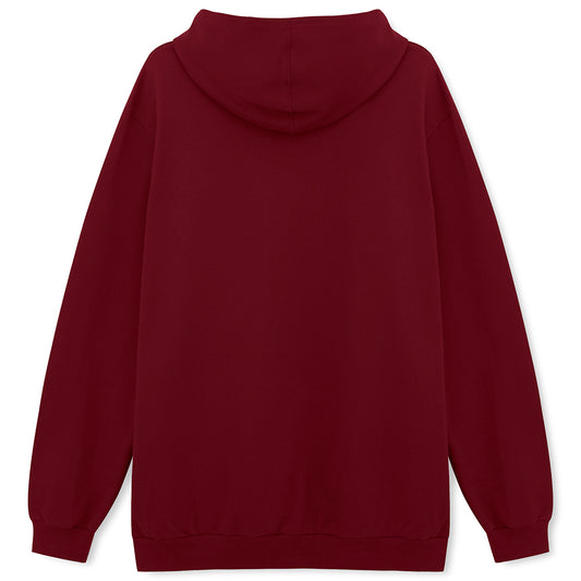 Blusão Moletom Flanelado Capuz Plus Masculino - Marsala