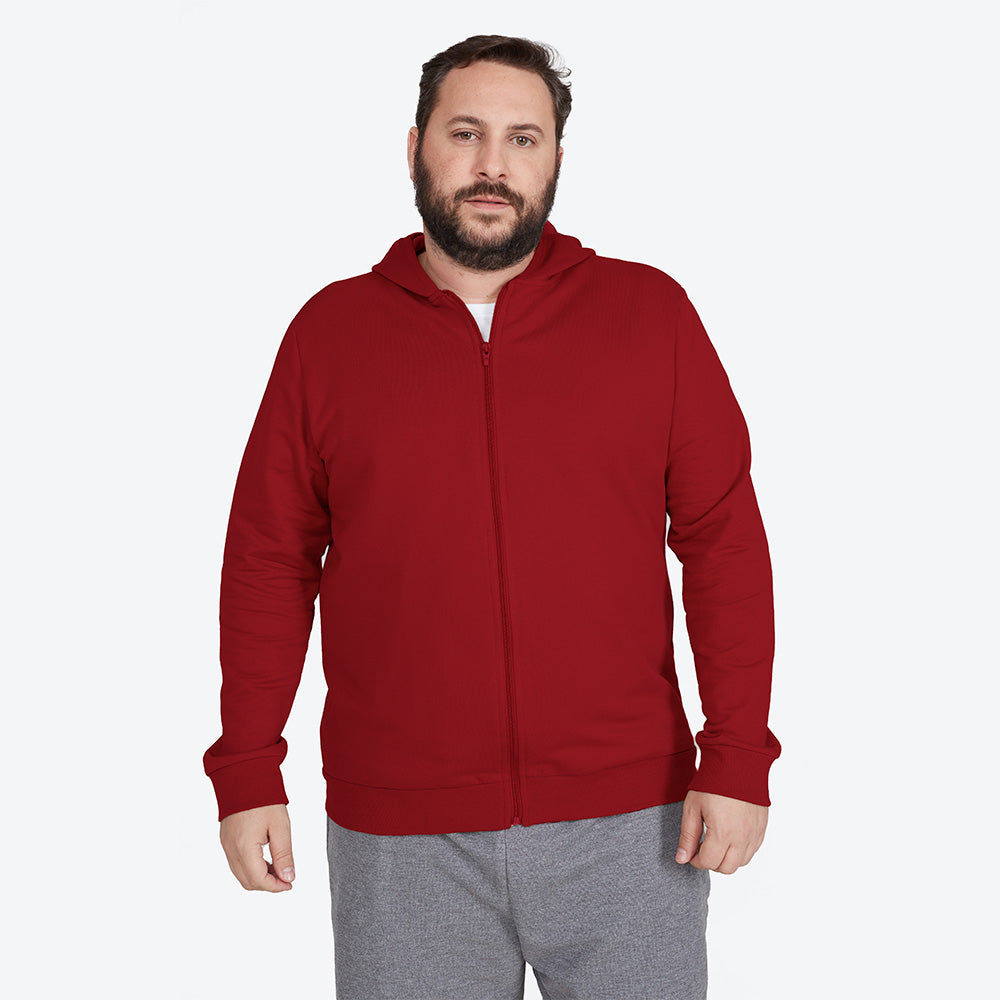 Jaqueta Moletom Flanelado Plus Masculina - Marsala