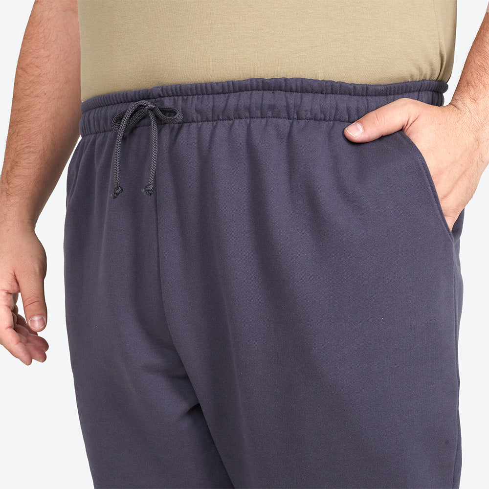 Calça Reta Moletom Flanelado Plus Masculina - Grafite