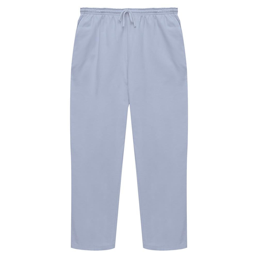 Calça Reta Moletom Flanelado Plus Masculina - Azul Capri