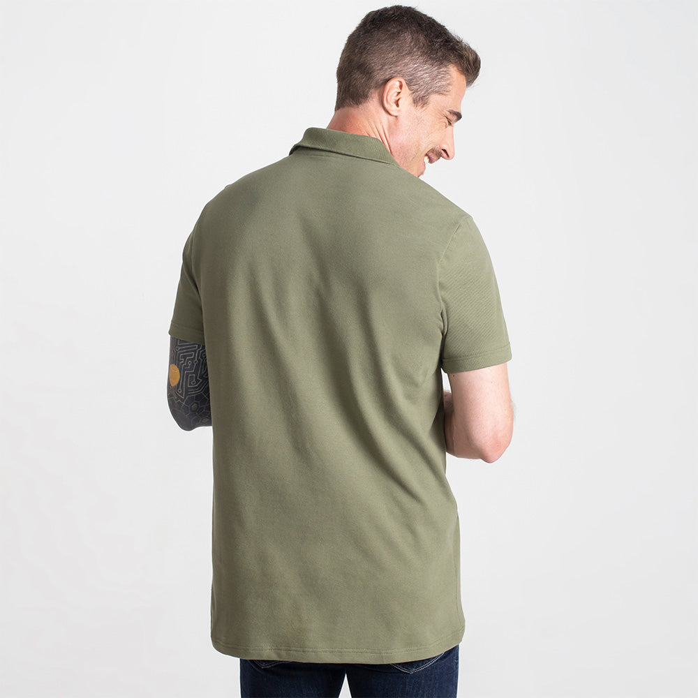 Camisa Polo Piquet Masculina - Verde Militar