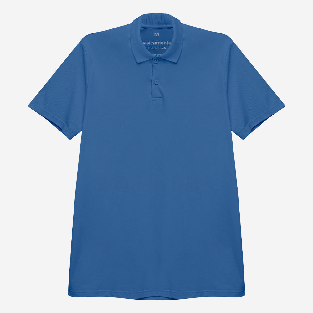 Camisa Polo Piquet Masculina - Azul Oceano