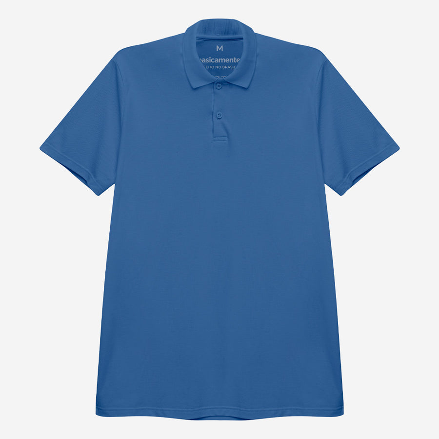 Camisa Polo Piquet Masculina - Azul Oceano