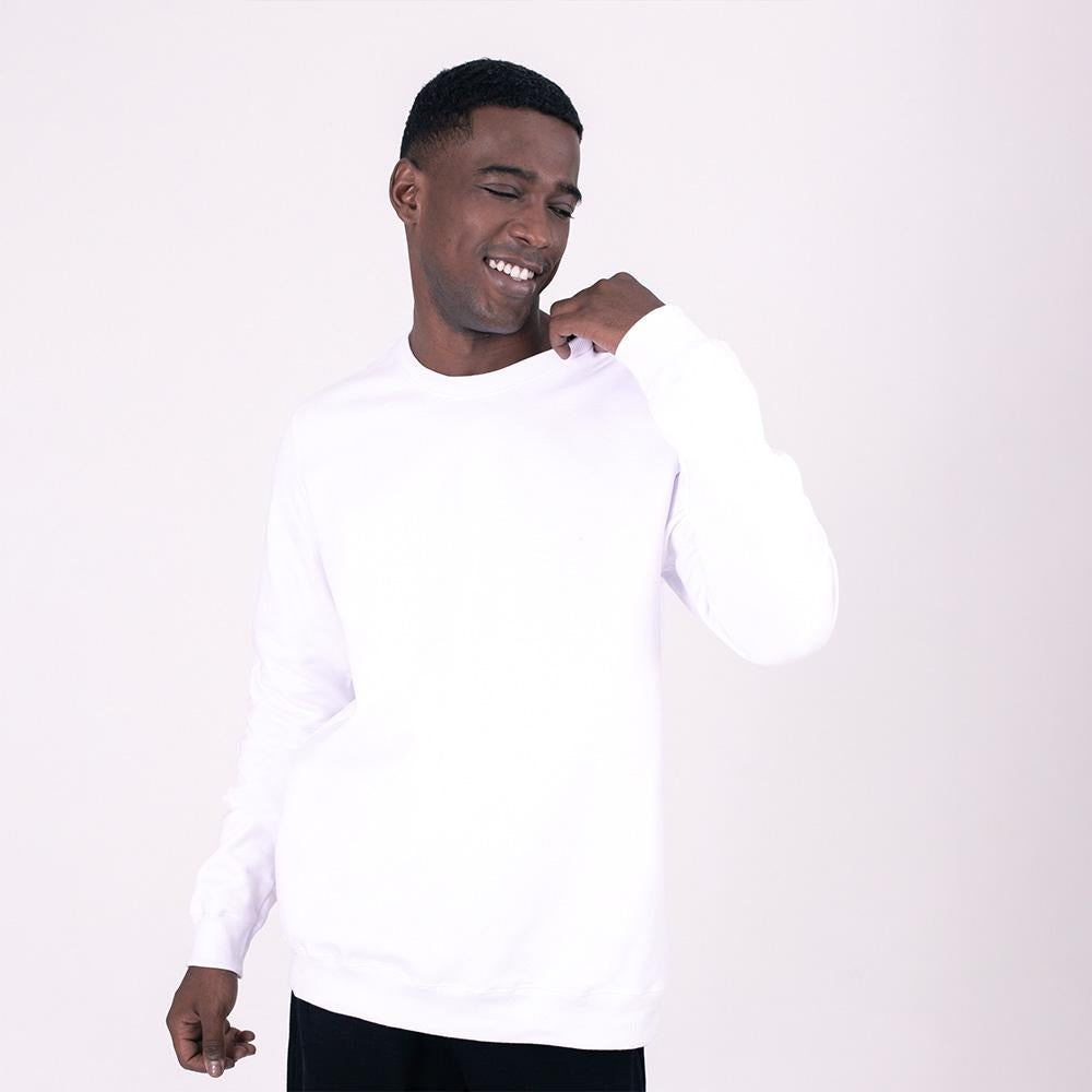 Blusão Moletom Flanelado Masculino - Branco