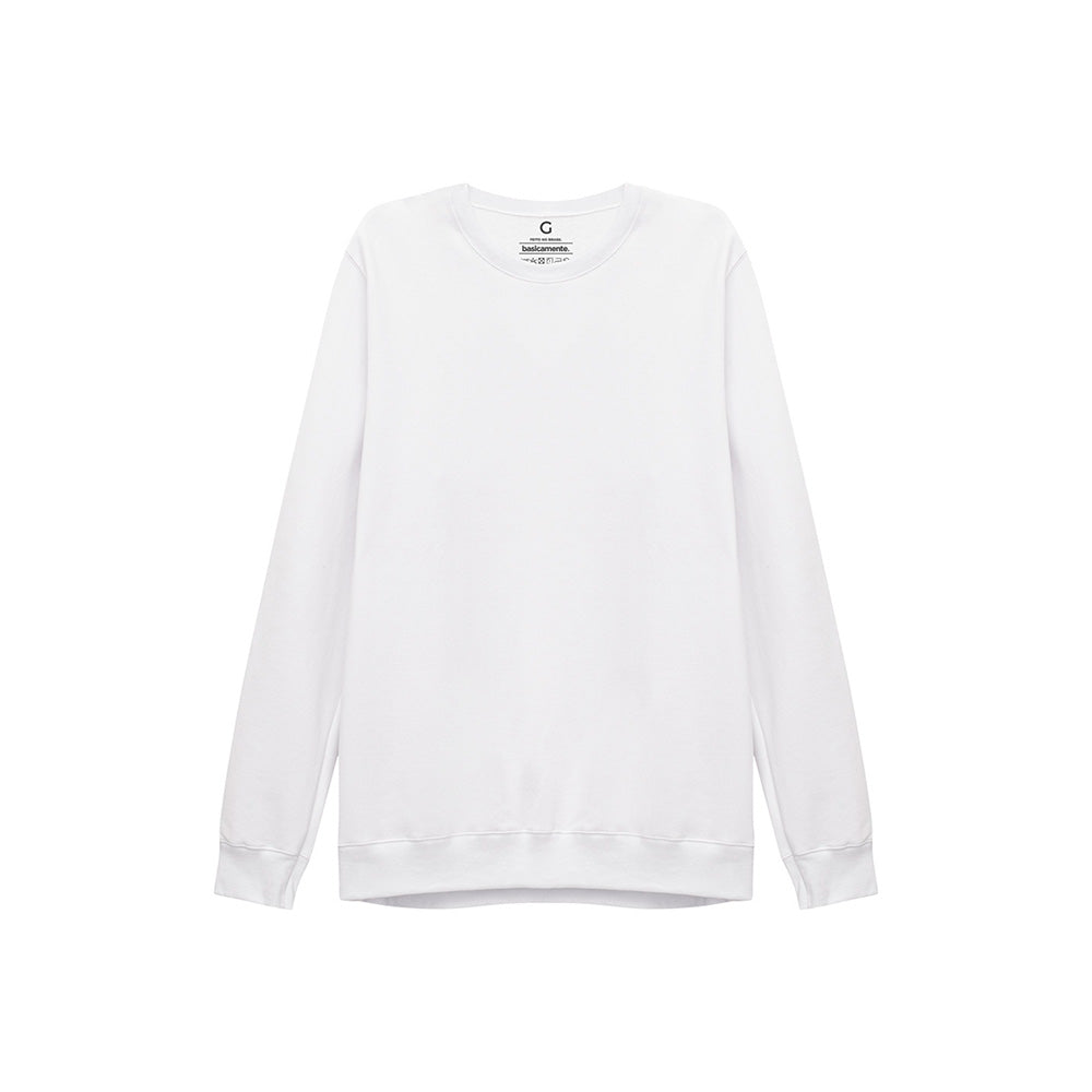 Blusão Moletom Flanelado Masculino - Branco