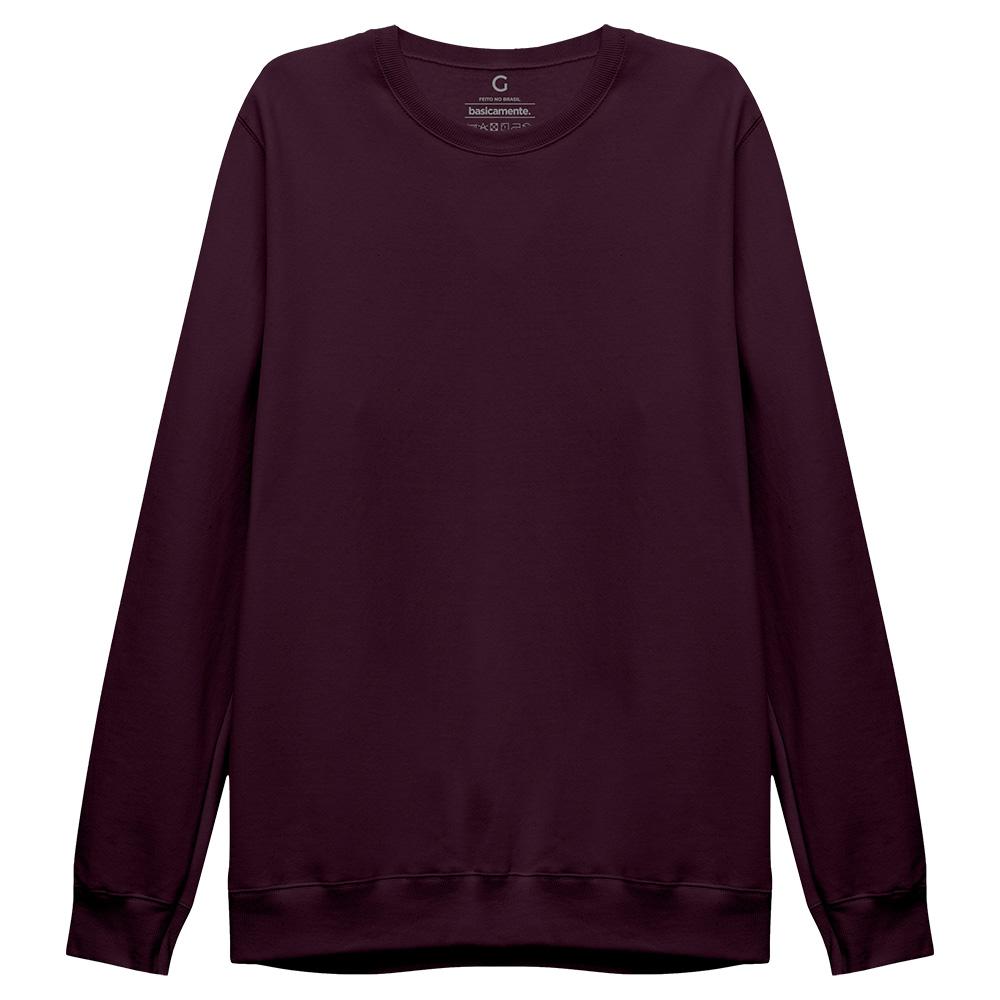 Blusão Moletom Flanelado Masculino - Wine