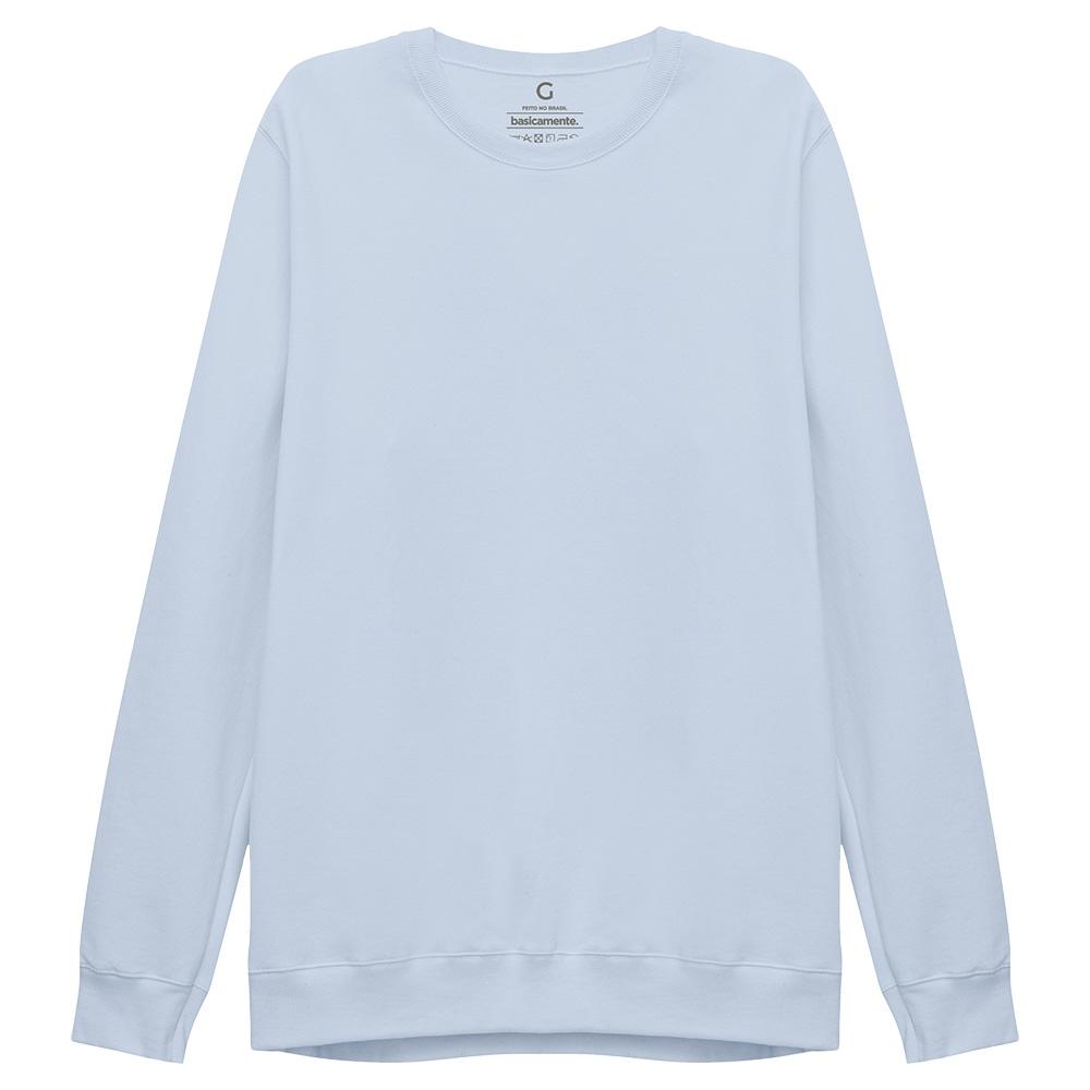 Blusão Moletom Flanelado Masculino - Azul Capri