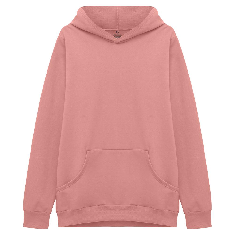 Blusão Moletom Flanelado Capuz Masculino - Rose