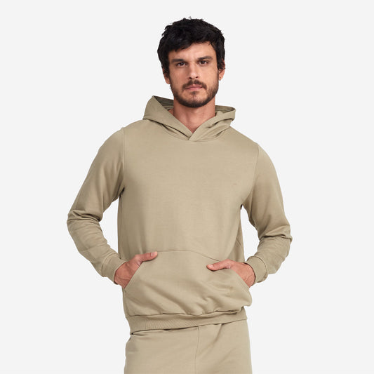 Blusão Moletom Flanelado Capuz Masculino - Verde Salvia