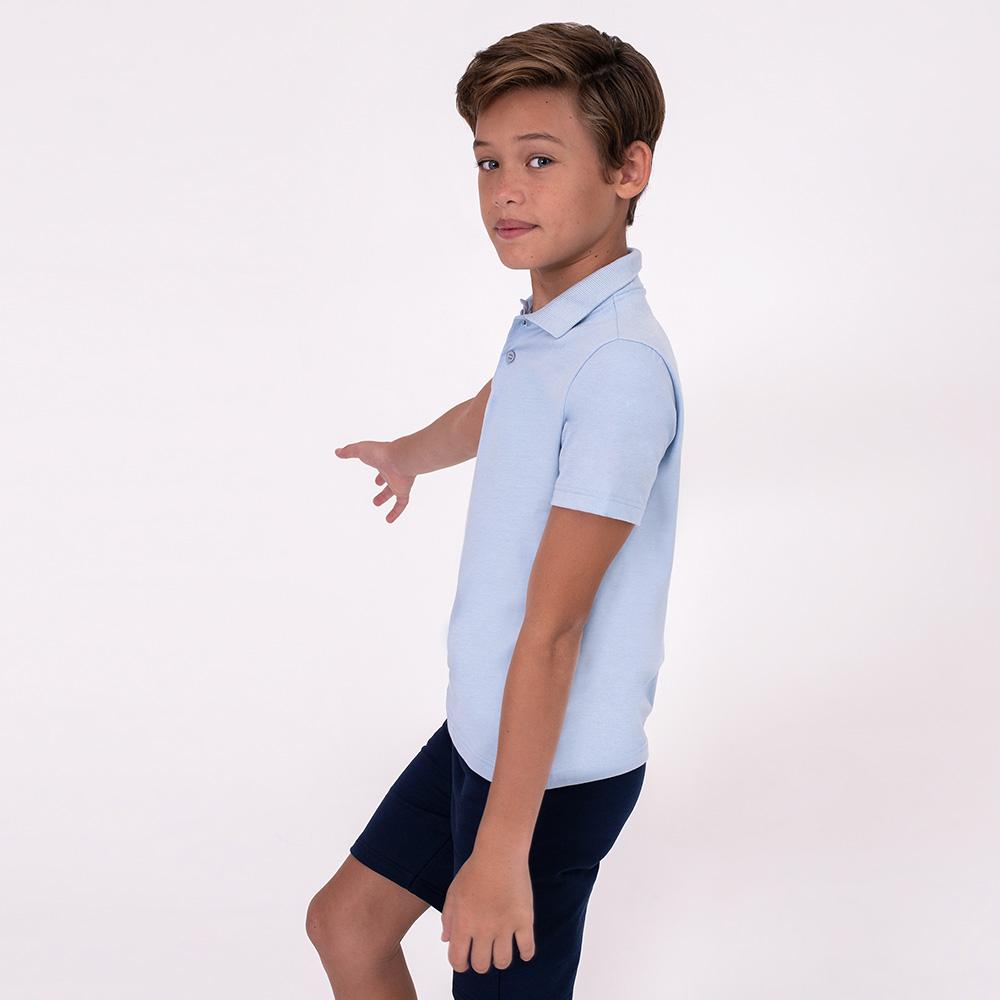 Camisa Polo Infantil Menino - Azul Capri