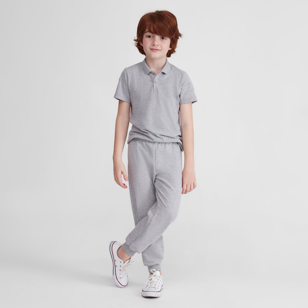 Camisa Polo Infantil Menino - Mescla Claro