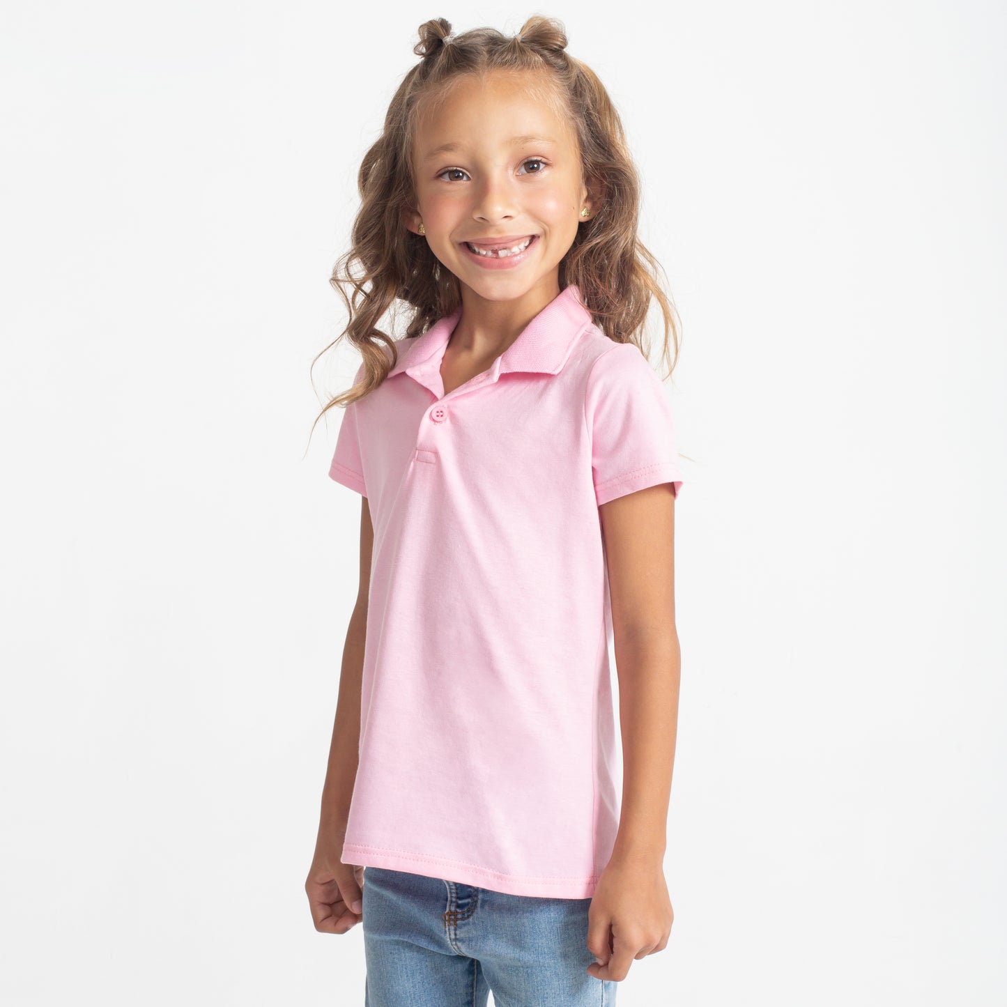 Camisa Polo Infantil Menina - Rosa Orquídea