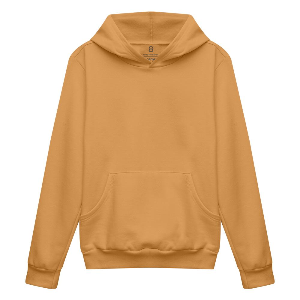 Blusa De Moletom Com Bolso E Capuz Infantil Unissex - Amarelo Mostarda