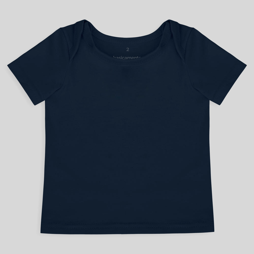 Camiseta Manga Curta Unissex Bebe - Azul Marinho