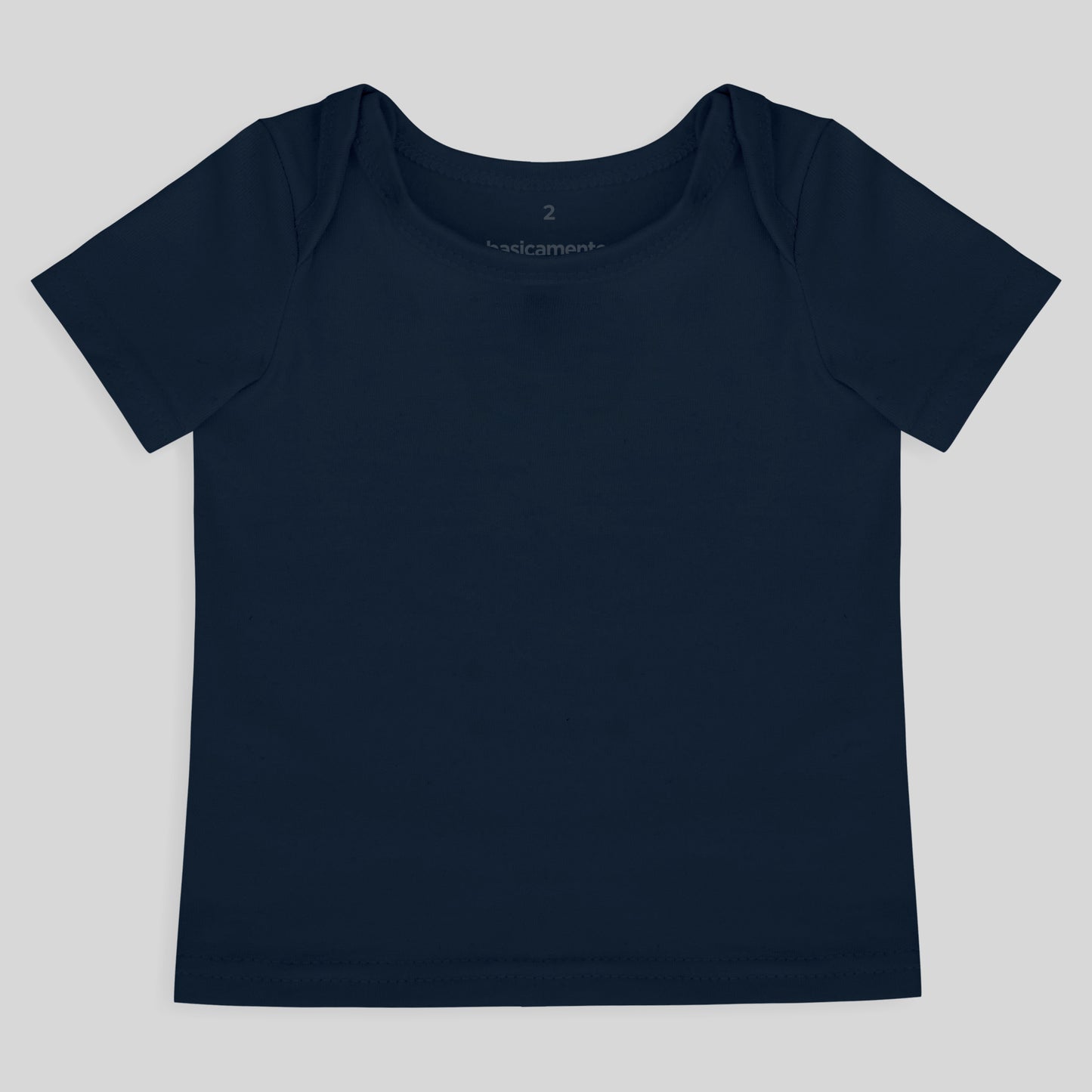 Camiseta Manga Curta Unissex Bebe - Azul Marinho