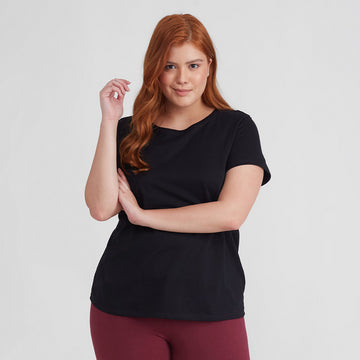 Tech T-Shirt Anti Odor Plus Size Feminina - Preto