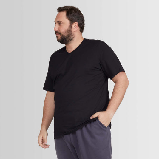 Tech T-Shirt Impermeável Gola V Plus Masculina - Preto