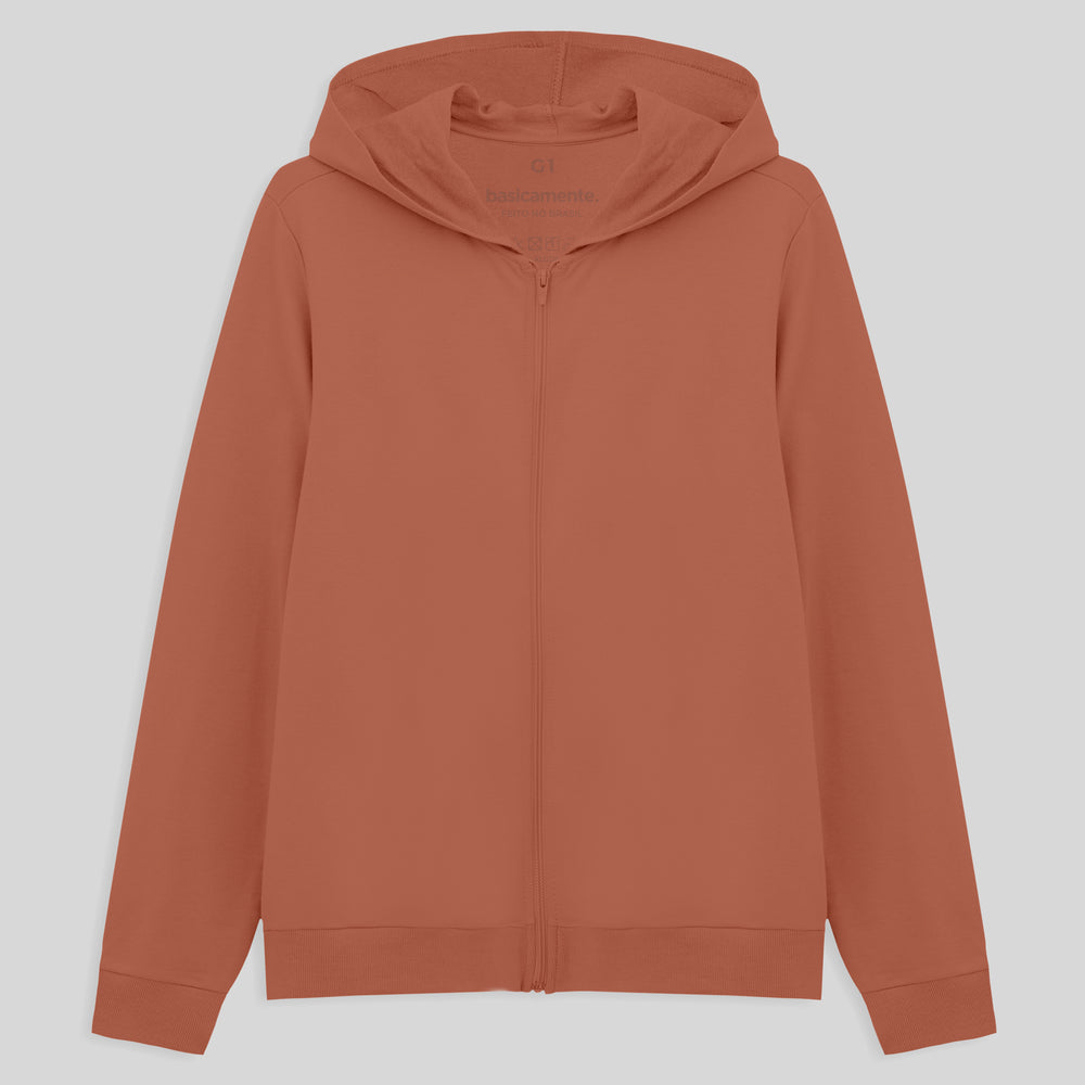 Jaqueta Capuz Plus Feminino - Marrom Telha