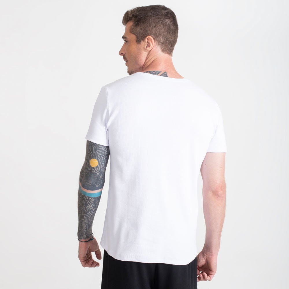 Camiseta Pijama Gola C Masculina - Branco