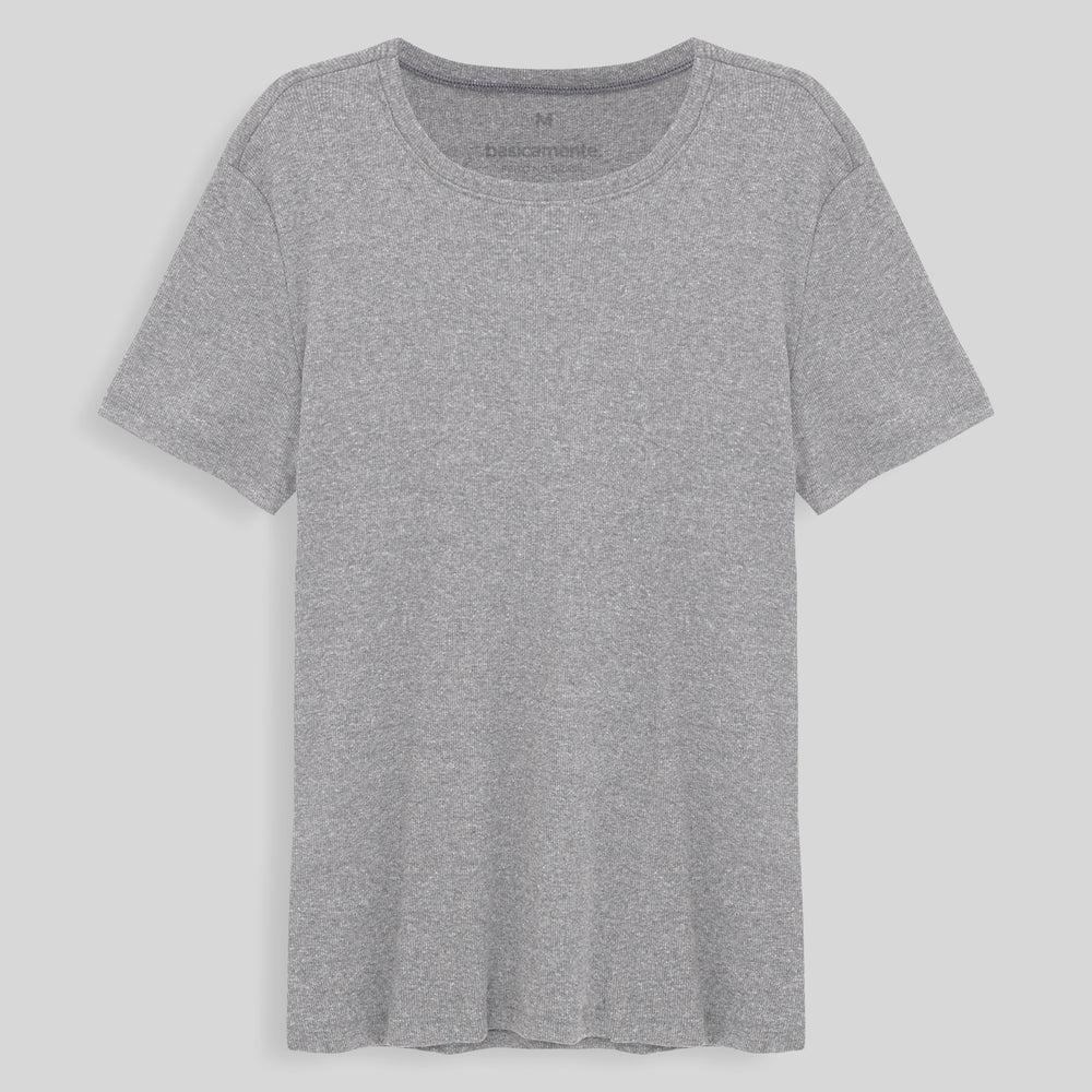Camiseta Pijama Gola C Masculina - Mescla Claro