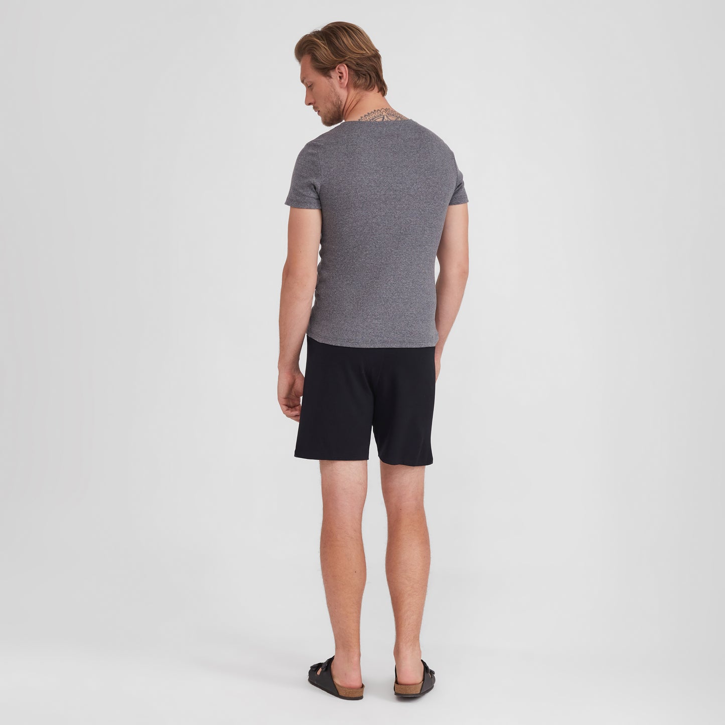 Camiseta Pijama Gola C Masculina - Mescla Escuro