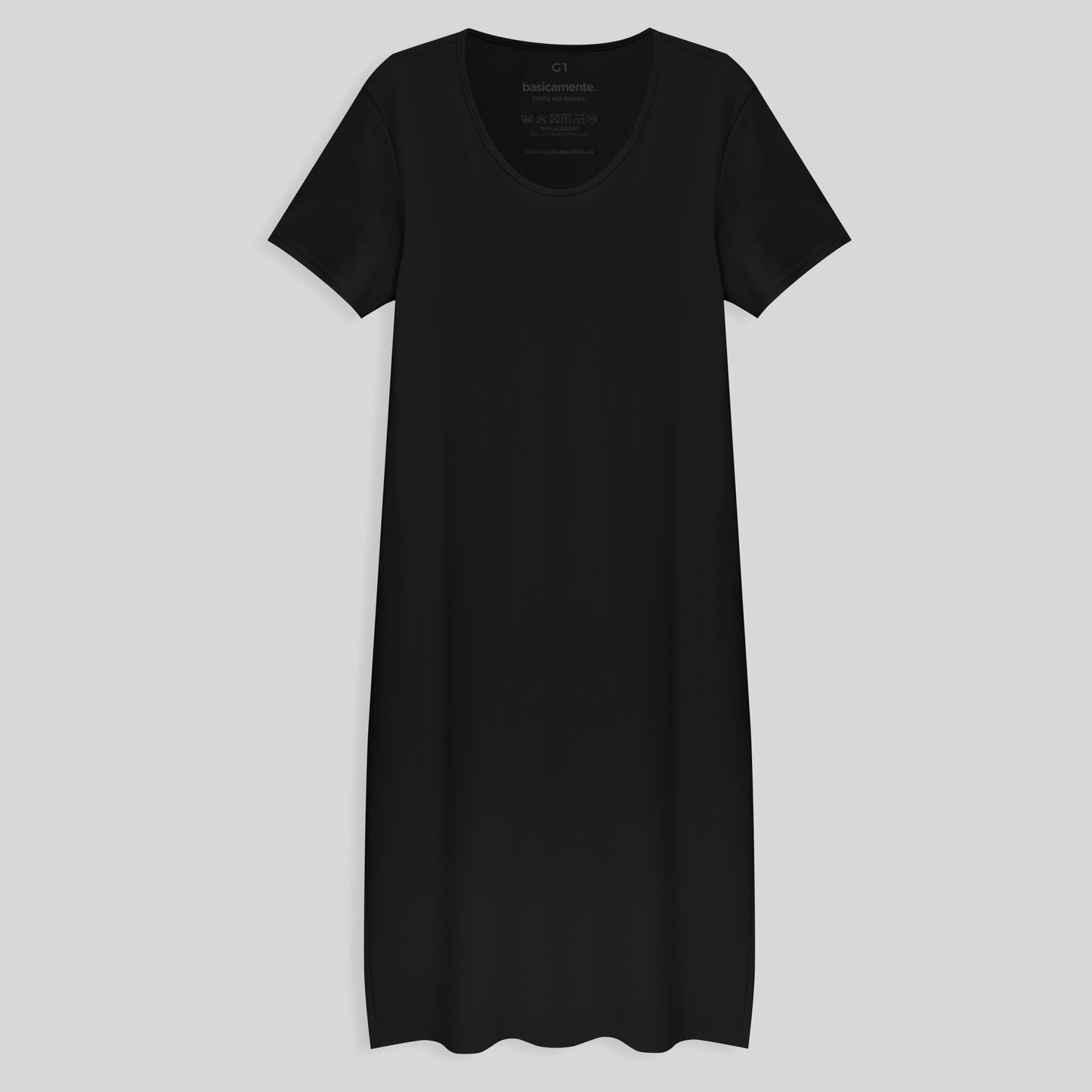Vestido Confort Plus Size Feminina - Preto