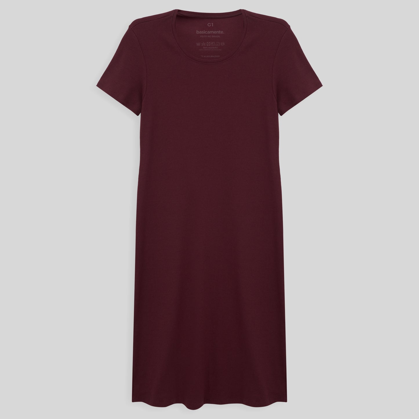 Vestido Confort Plus Size Feminina - Vermelho Vinho