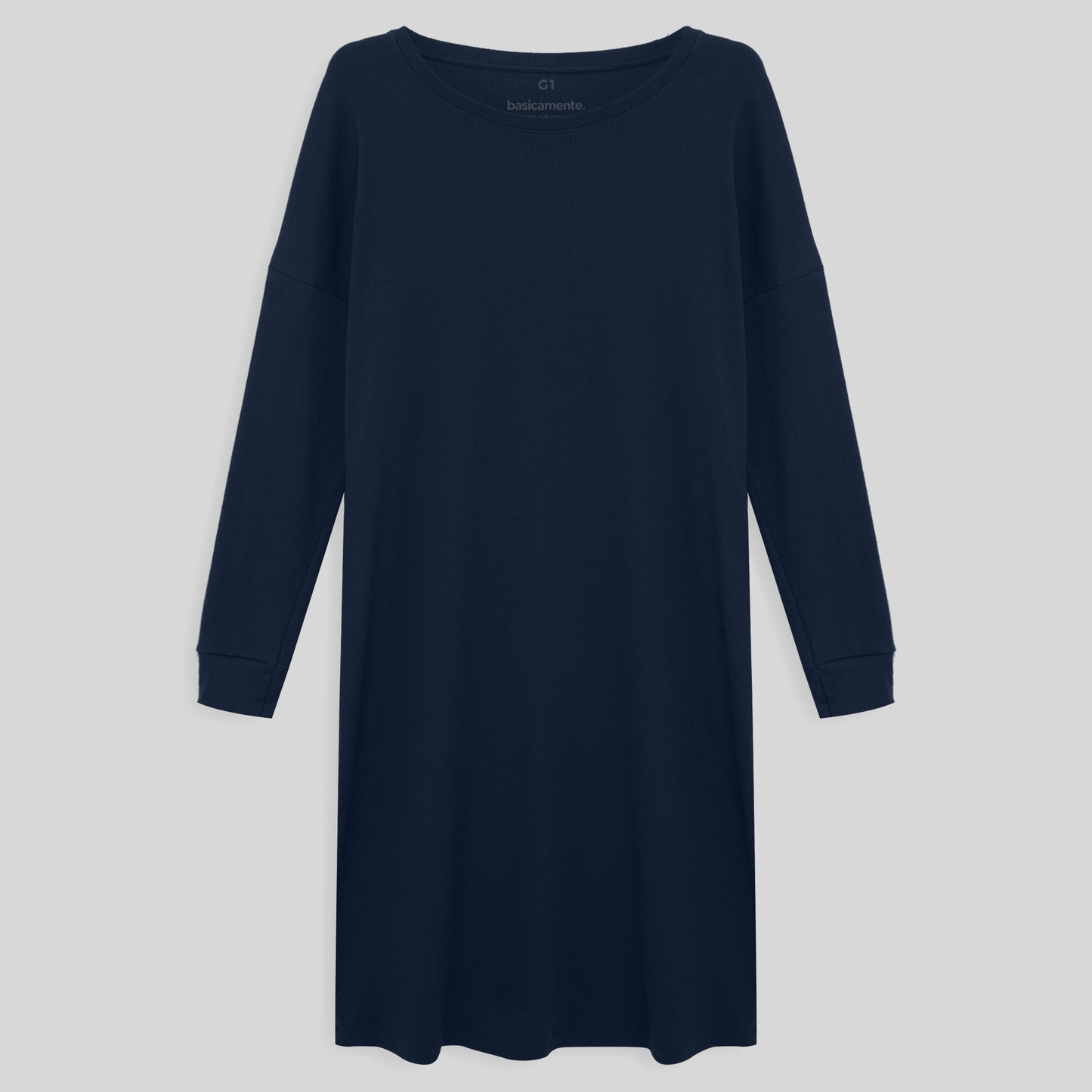 Vestido Ml Confort PLus Feminina - Azul Marinho