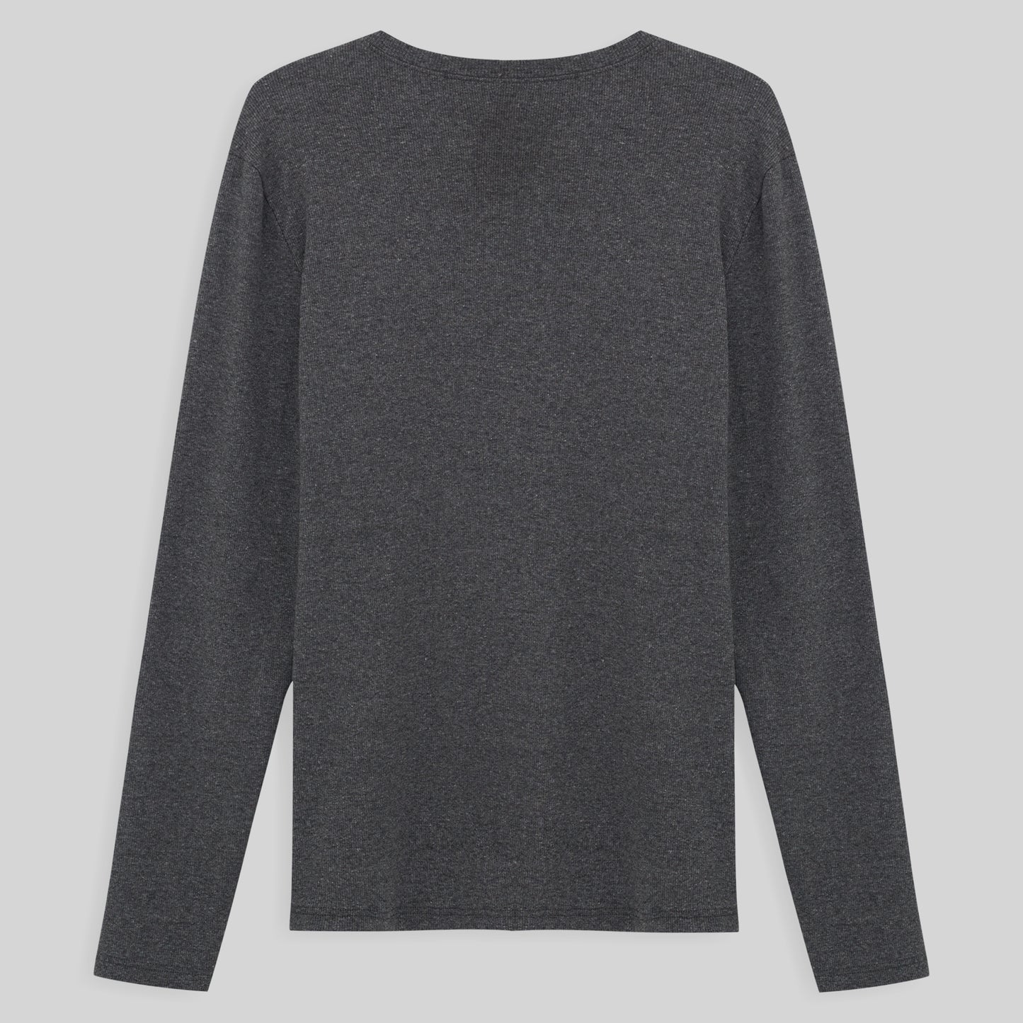 Camiseta Conforto Ml Gola C Masculina - Mescla Escuro