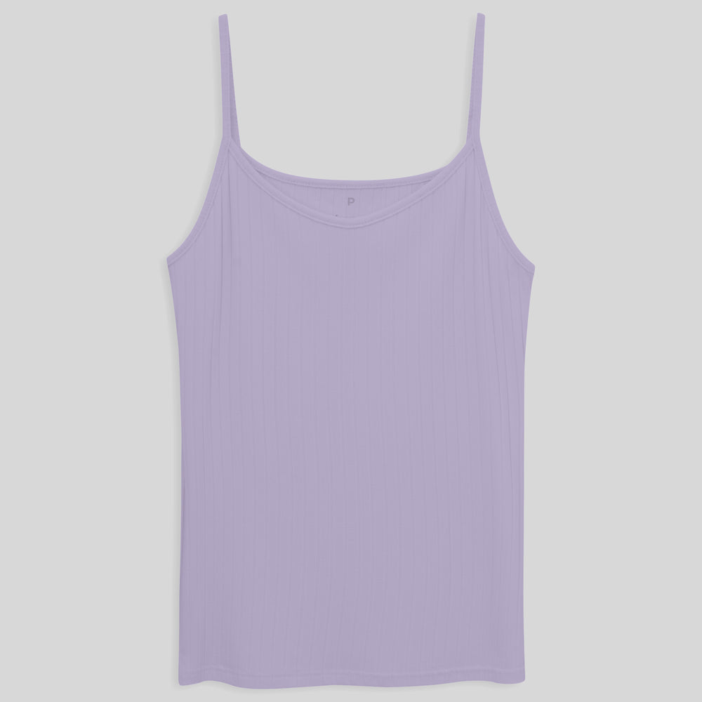 Blusa Alça Malha Canelada - Lavanda