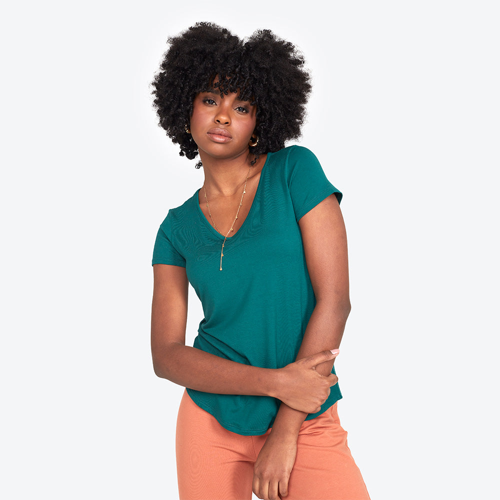 Camiseta Viscose Stretch Feminina Gola V Feminina - Jasper