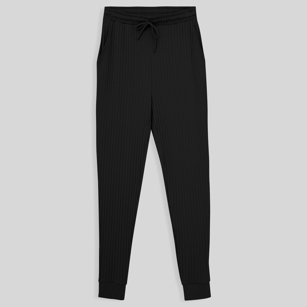 Calça Jogging Malha Canelada - Preto