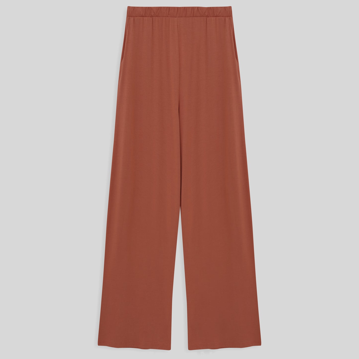Calça Wide Viscose Feminina - Marrom Telha