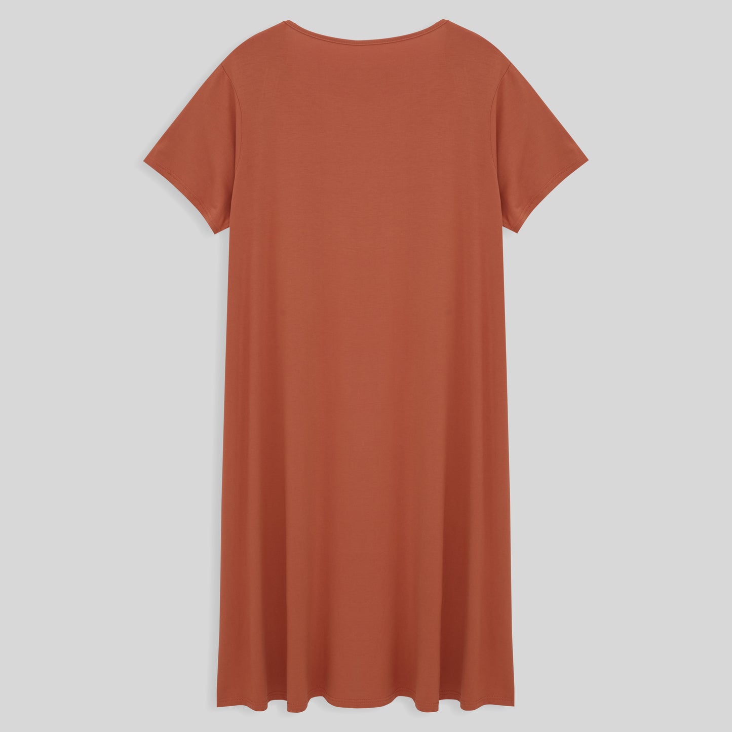 Vestido Curto Viscose Plus Feminino - Marrom Telha