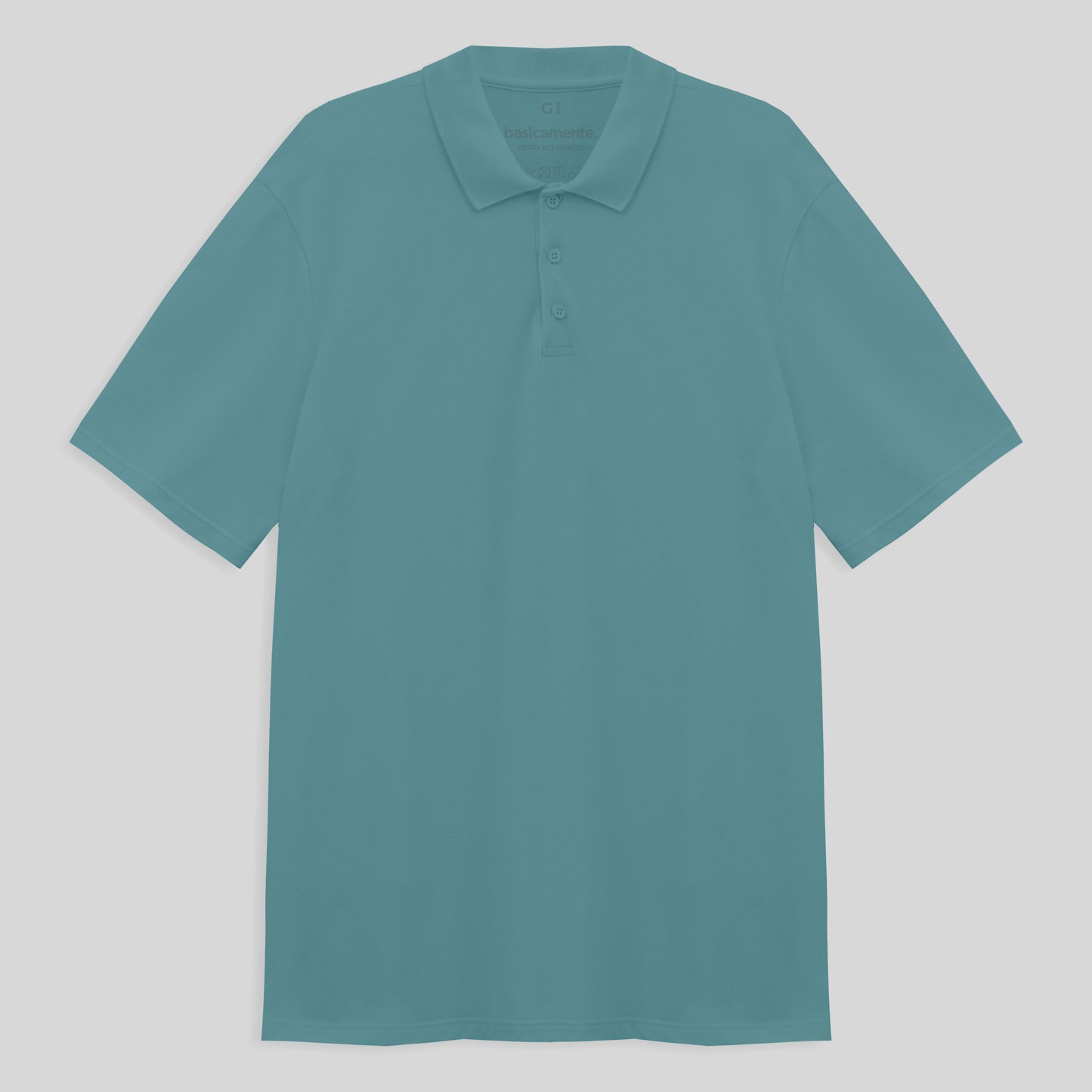 Camisa Polo Piquet Stretch Plus Masculina - Azul Turquesa